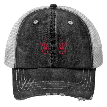 Discover Heavy metal logo hand Trucker Hats