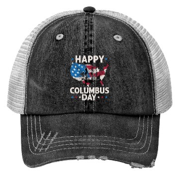 Discover Happy Columbus Day Christopher Columbus Navigator Trucker Hats