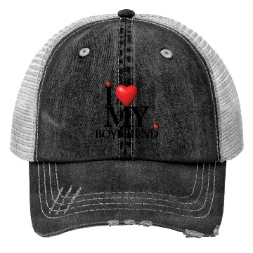 Discover I LOVE MY BOYFRIEND Trucker Hats