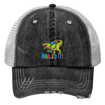 Discover High School Nailed It Dinosaur Graduation Trucker Hats