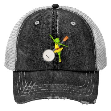 Discover Ballet Dancing Frog Banjo Bluegrass Music Trucker Hats