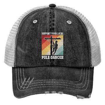 Discover Retro Lineman Support Your Local Pole Dancer Trucker Hats