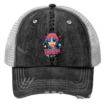 Discover Baka! Japanese Aesthetic Otaku Girl Vintage Trucker Hats