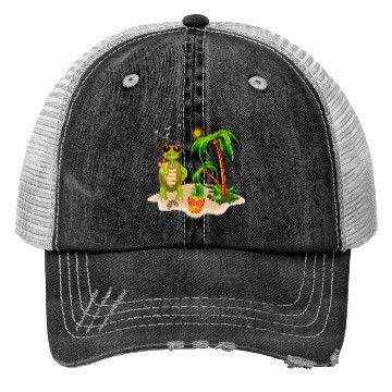 Discover Summer Turtle With Pineapple Trucker Hats