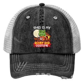Discover This Is My Scary Dad Costume Funny Halloween Trucker Hats