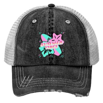 Discover Summer Vibes - Beach, surf, hibiscus and starfish Trucker Hats