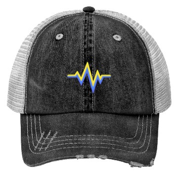Discover Yellow Blue Heartbeat World Down Syndrome Trucker Hats