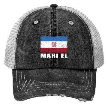 Discover Mari El Flag Grunge Country Flag Mari El Trucker Hats