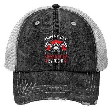 Discover Night Shift Firefighter Mom Mothers Day Firemen Trucker Hats
