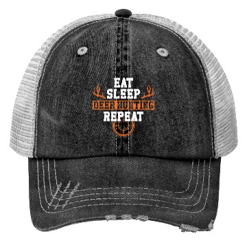 Discover Buck Deer Hunting Hunter Eat Sleep Trucker Hats