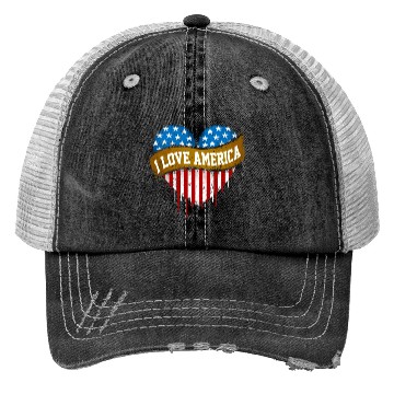 Discover I Love America Trucker Hats