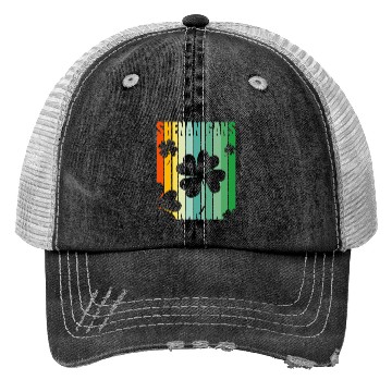 Discover St Patrick Shenanigans Retro Shamrock Trucker Hats