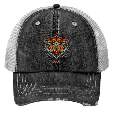 Discover Angry Lion Face Animal Trucker Hats