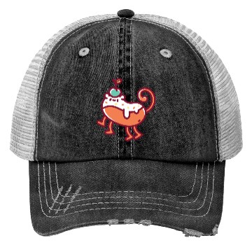 Discover Orange Monster Monkey Party Trucker Hats