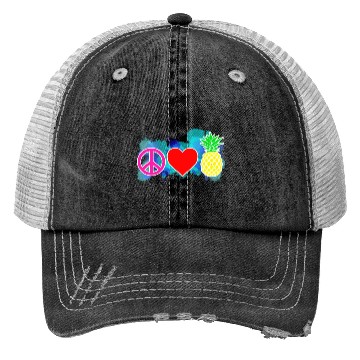Discover peace love pineapple Trucker Hats