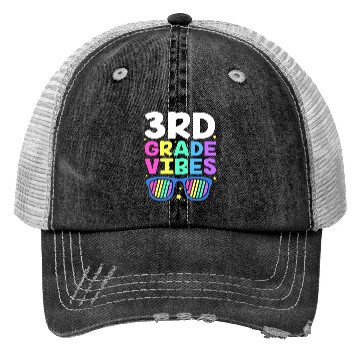 Discover 3rd Grade Vibes Back To School Third Grade Trucker Hats