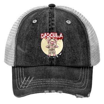 Discover Dadcula Dracula Vampire Dad Funny Halloween Party Trucker Hats