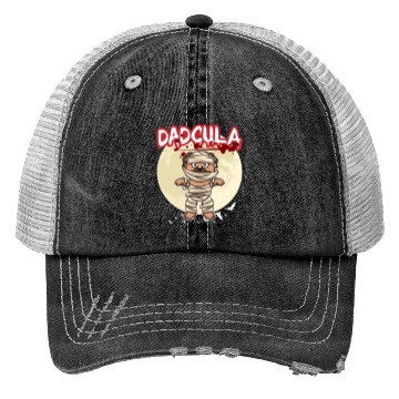 Discover Dadcula Dracula Vampire Dad Funny Halloween Party Trucker Hats