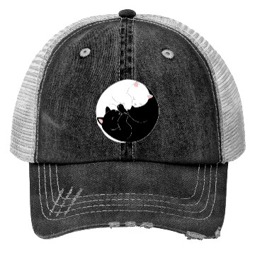 Discover Yin Yang Cat For Cat Lover Trucker Hats