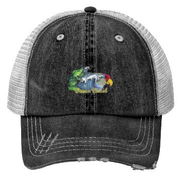 Discover Ocean beach parrot Trucker Hats