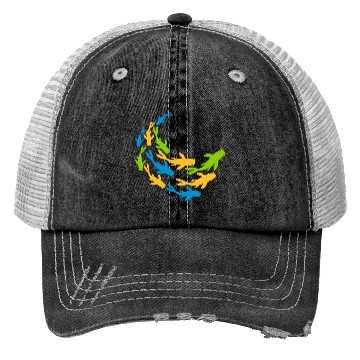 Discover colorful shoal koi fish Trucker Hats