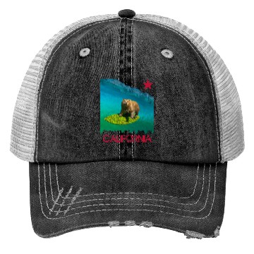 Discover SURFING BEAR , on california Trucker Hats