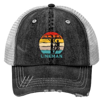 Discover Lineman Retro Vintage Trucker Hats