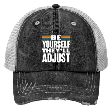 Discover Be Yourself They'll Adjust, LGBT Rainbow Flag Trucker Hats