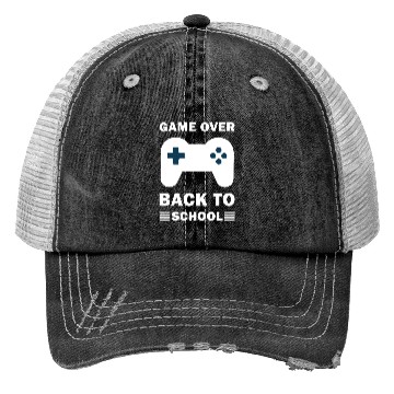 Discover Game Over Back To School Funny Video Gamer Gaming Trucker Hats