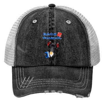 Discover FRENCH BULLDOG BACK 2 SCHOOL aka BACK TO SCHOOL Trucker Hats
