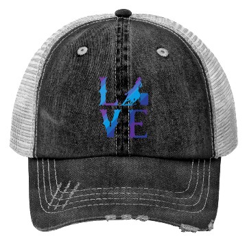 Discover Rodeo Barrel Racing Love Distressed Blue Trucker Hats