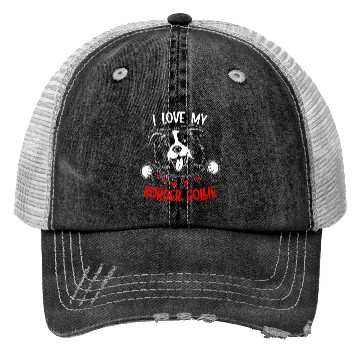 Discover I Love My Border Collie Dog Lover Puppy Paw Love Trucker Hats