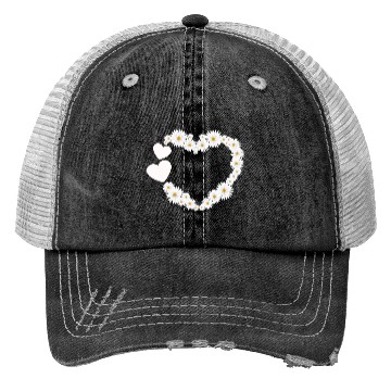 Discover Daisy Flower Heart Women Gardener Wildflower Trucker Hats