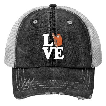 Discover I Love Monkey Ape Orangutan Trucker Hats