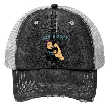Discover I BEAT OBESITY Trucker Hats