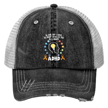 Discover ADHD Warrior Embrace Neurodiversity ADHD Awareness Trucker Hats