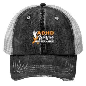 Discover ADHD Warrior Unbreakable Embrace Neurodiversity Trucker Hats