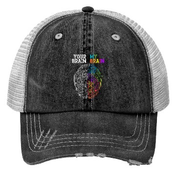 Discover Your Brain My Brain Embrace Neurodiversity ADHD Trucker Hats