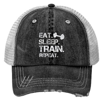 Discover Eat. sleep. train. repeat. bodybuilding-design Trucker Hats