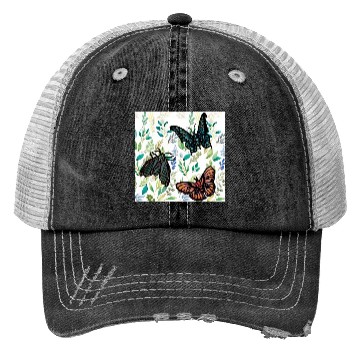 Discover Two Butterflies and A Moth Trucker Hats
