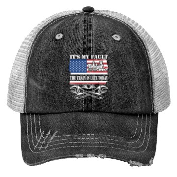Discover Train Mechanic Trucker Hats