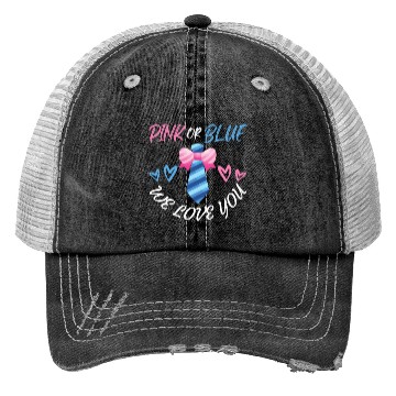 Discover Pink or Blue We Love You Bow Necktie Trucker Hats