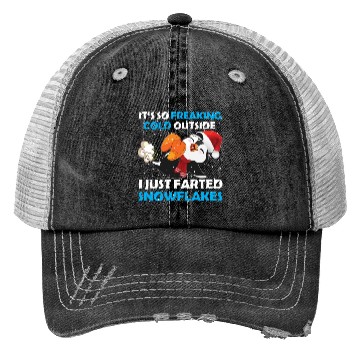 Discover I Just Farted Snowflakes Funny Penguin Christmas Trucker Hats