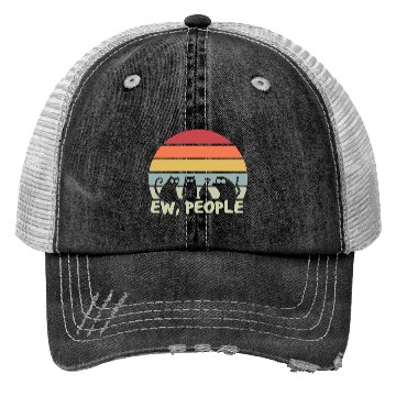 Discover Ew People Retro Cat Funny Trucker Hats