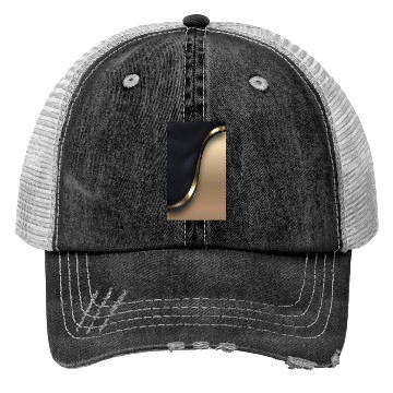 Discover Luxury Elegant Black Gold Wave Trucker Hats
