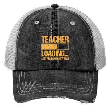 Discover Teacher Loading Teacher Gift Trucker Hats