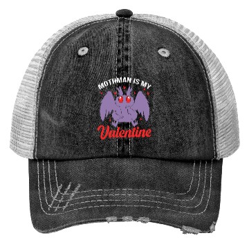 Discover Funny Valentines Day Cryptid Cute Mothman Trucker Hats