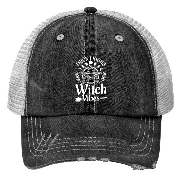 Discover Thick Thighs Witch Vibes Trucker Hats