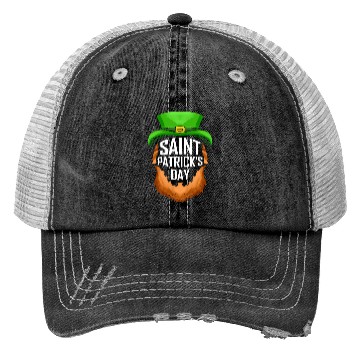Discover Red Beard And Green Hat Logo For St. Patricks Day Trucker Hats