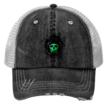 Discover Astronaut Skull - Green Trucker Hats